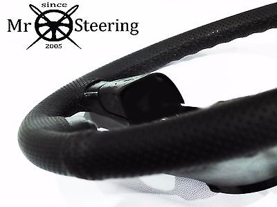 For Fiat Stilo True Perforated Leather Steering Wheel Cover Double Black Stitch
