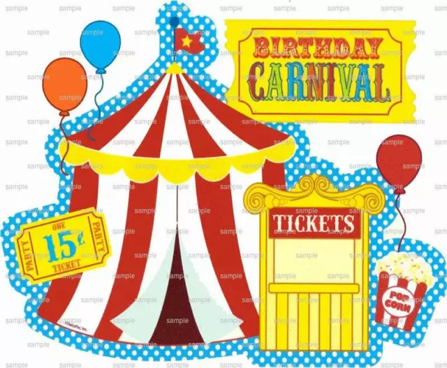 Carnival Birthday ~ Edible 2D Fondant Cake Cupcake Topper ~ D1473 *