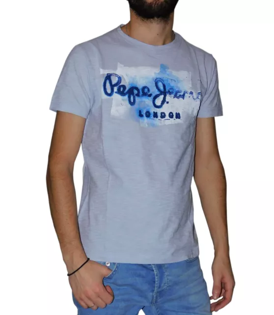 Pepe Jeans T-Shirt Shirts Top a Manica Corta Cotone Maglia Nuova Melange Di