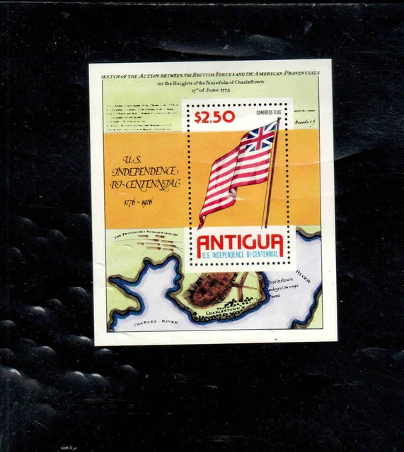 Antigua #430 1976 American Bicentennial Mint Vf Nh O.g S/S