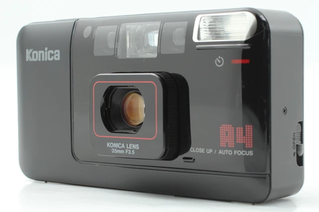 [ Near MINT ] Konica Big Mini A4 Black Point & Shoot 35mm Film Camera From JAPAN