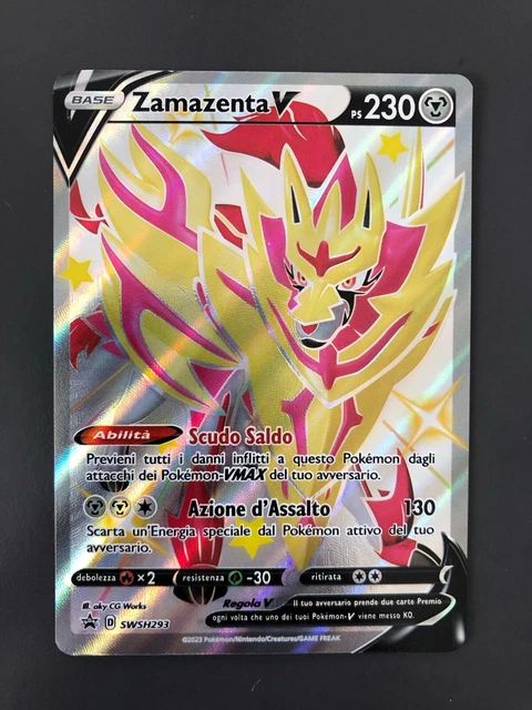 Coffret 10 Cartes Pokémon Ultraboost - Zamazenta V Full Art Secrète SWSH293 - Épée Et Bouclier Zénith Suprême