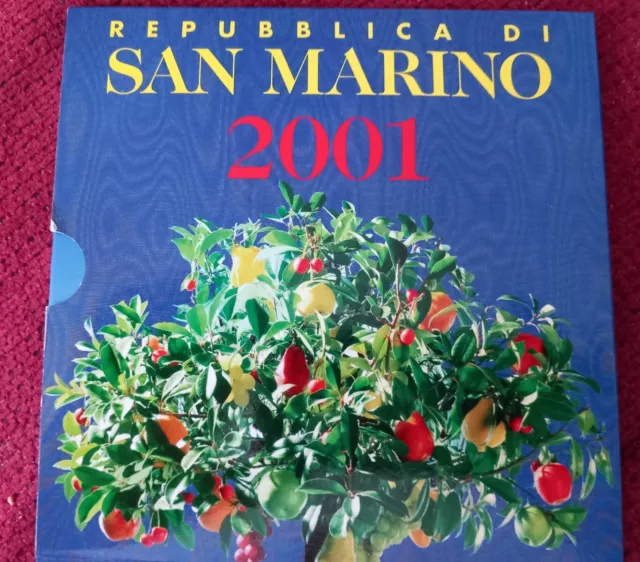 KMS San Marino 2001 !  10 - 5000 Lire letzte  Kursmünzen Vor EURO OVP