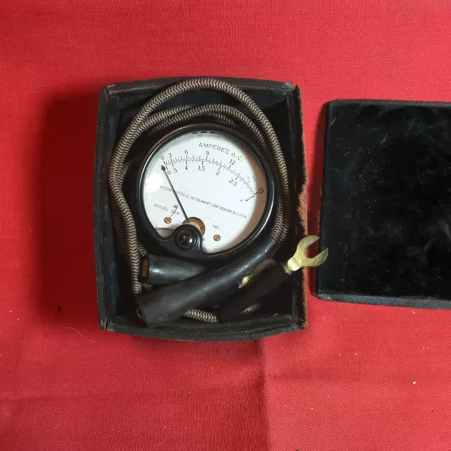 Vintage Weston Electrical INSTRUMENT model 528 STEAMPUNK W/ LEATHER CASE &LEADS
