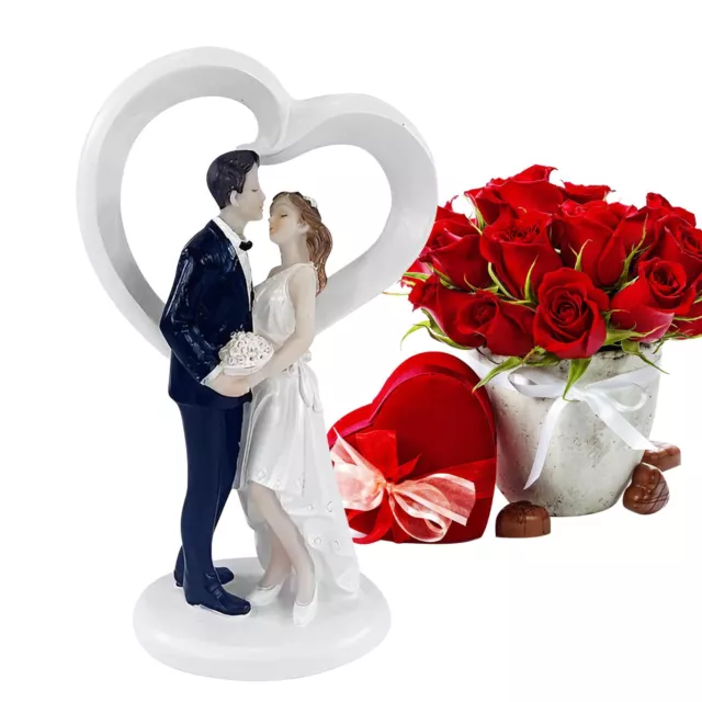 Wedding Cake Topper Bride and Groom Resin Figurines Romantic Wedding Decoration