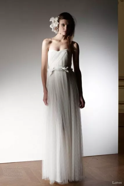 Lanvin Strapless Tulle Wedding Gown 40Fr