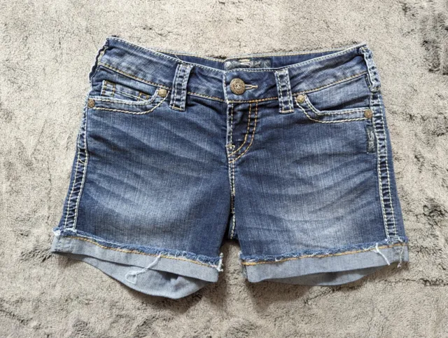 Silver Jeans McKenzie Cuffed Shorts Women's Size 27 Medium Wash