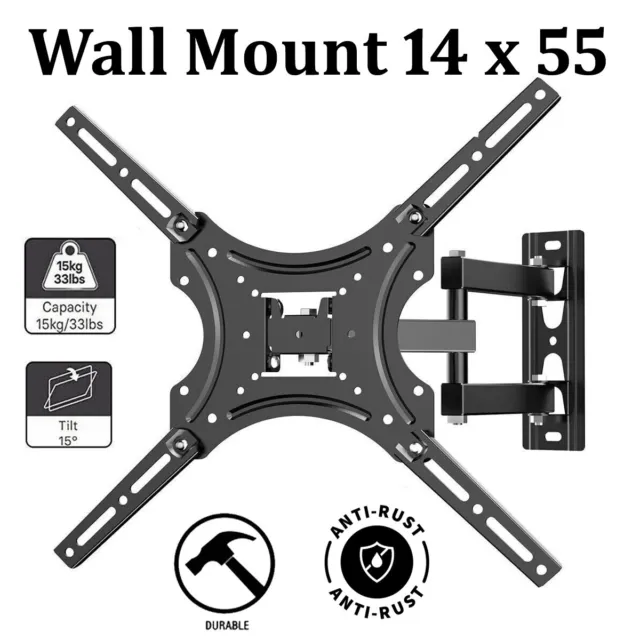 TV Wall Bracket Mount Tilt, Swivel for 14 26 32 37 40 50 55 Inch Monitor LCD