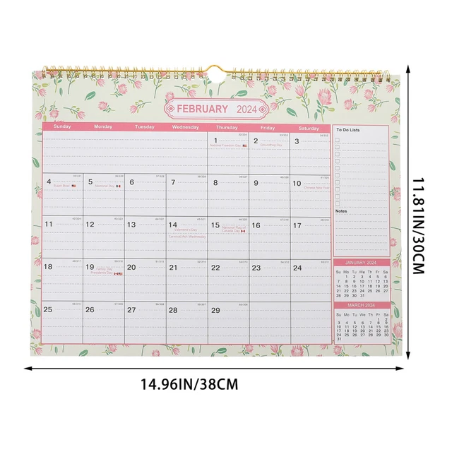 AGENDA CALENDAR DESKTOP 2024 Wall Appointment Hanging Commemorate 24.
