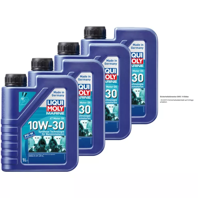 4 L LIQUI MOLY Marine 4T Moteur Huile 10W-30 Synthèse Technologie Api Sm Nmma