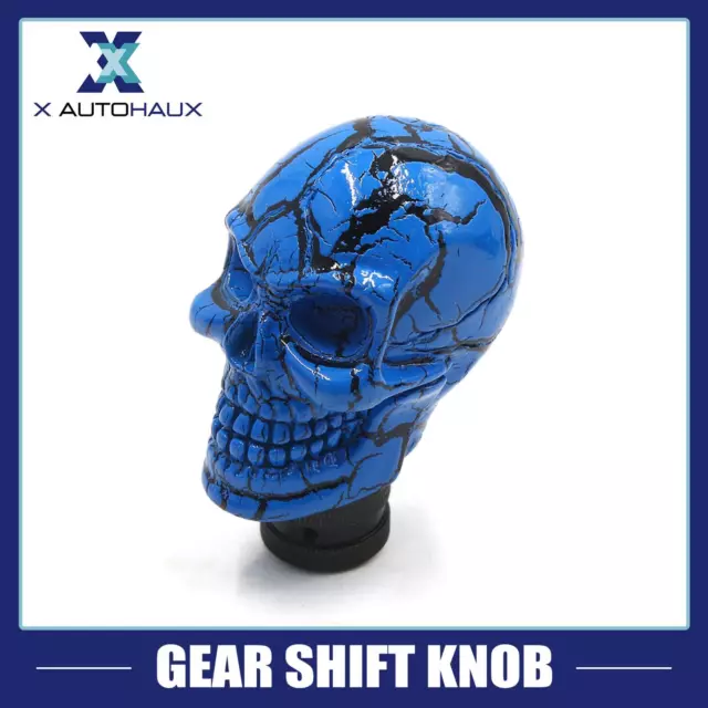 Universal Skull Head Style Car Truck Manual Stick Gear Shift Lever Knob Blue