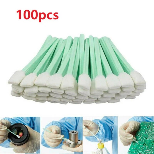 100pcs Foam Tip Cleaning Swab Sponge Stick Inkjet Printer Optical Equipment