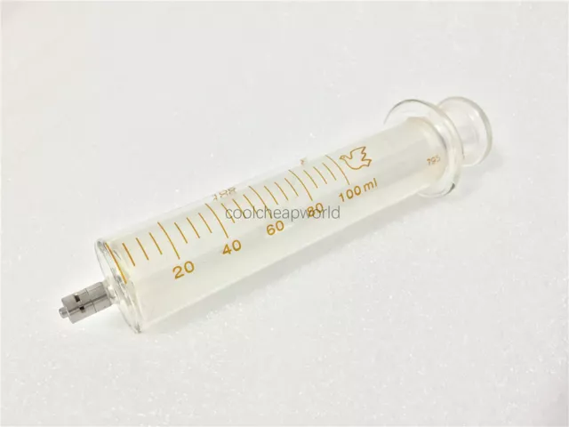100ml 100cc Glass Syringe Luer Lock Head Reusable Glass Injector Lab Glassware