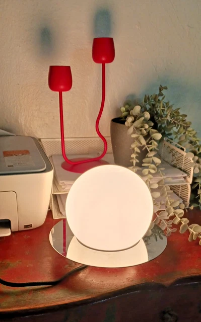 Ikea SIMRISHAMN Table lamp, chrome plated, opal glass 17  - NEW