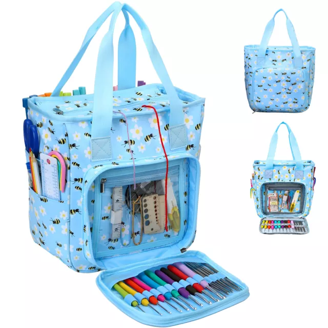 Knitting Storage Bag Yarn Storage Tote Crochet Organizer Oxford Cloth Waterproof