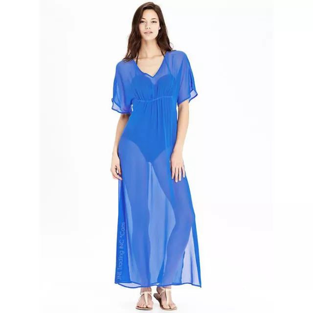 NWT Old Navy Women's Crinkle-Chiffon Maxi Beach/Pool Swim Sheer Dress Cover-Ups