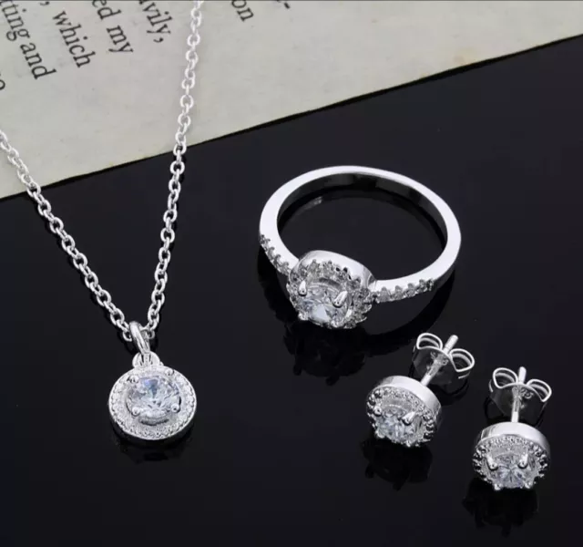 Conjunto de alegría de plata de ley 925 para mujer, collar y colgantes de circo