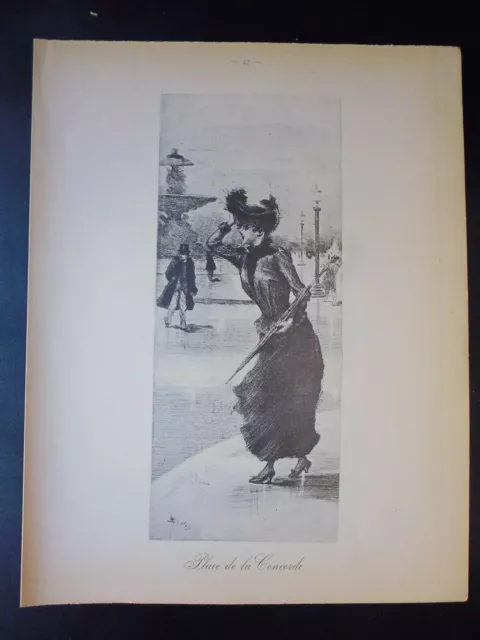 Henri Boutet *Gravure de 1898:...Place de la Concorde