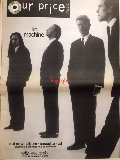 Tin Machine Bowie 1989 Our Price Music Press Advert - Poster Size