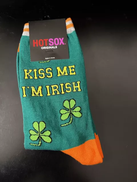 Kiss Me I’m Irish St Patricks Day Hot Sox Womens Crew Socks 9-11