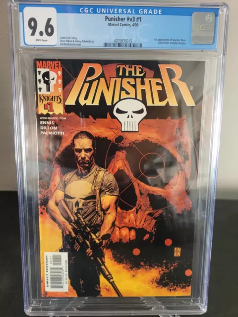 THE PUNISHER Vol 3 #1 CGC 9.6 GRADED MARVEL COMICS 1ST SPACKER DAVE! GARTH ENNIS