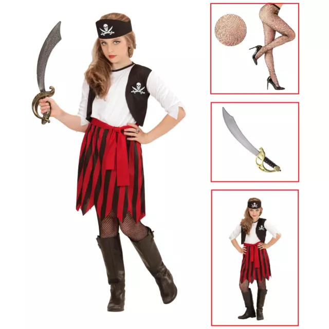 Costume Carnevale Pirata Bambina 5-6 Anni Piratessa Buccaneer Girl con  Accessori 27733 DG