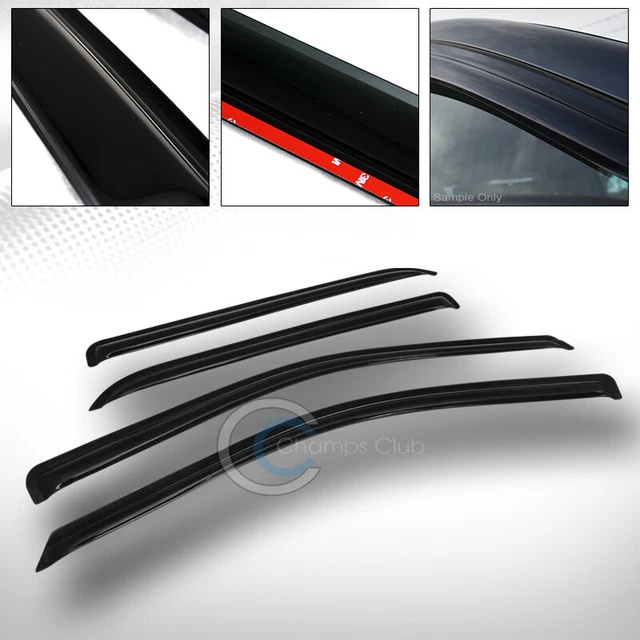 Sun/Rain Guard Smoke Vent Shade Deflector Window Visors Fits 09-18 Ram 2500 Crew