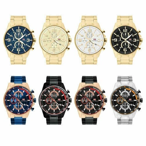 Montre Analogique Pour Hommes Avec Boîtier En Acier Inoxydable Et