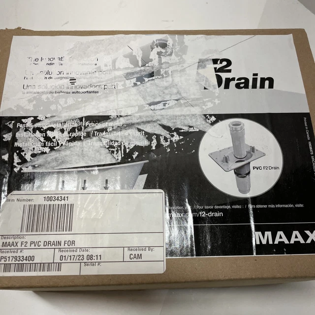 MAAX PVC F2 Freestanding Bath Drain Kit 10034341 Maax 10034341 82.00