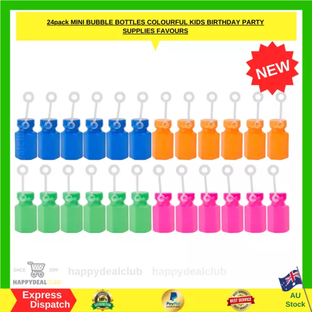 24pack MINI BUBBLE BOTTLES COLOURFUL KIDS BIRTHDAY PARTY SUPPLIES FAVOURS