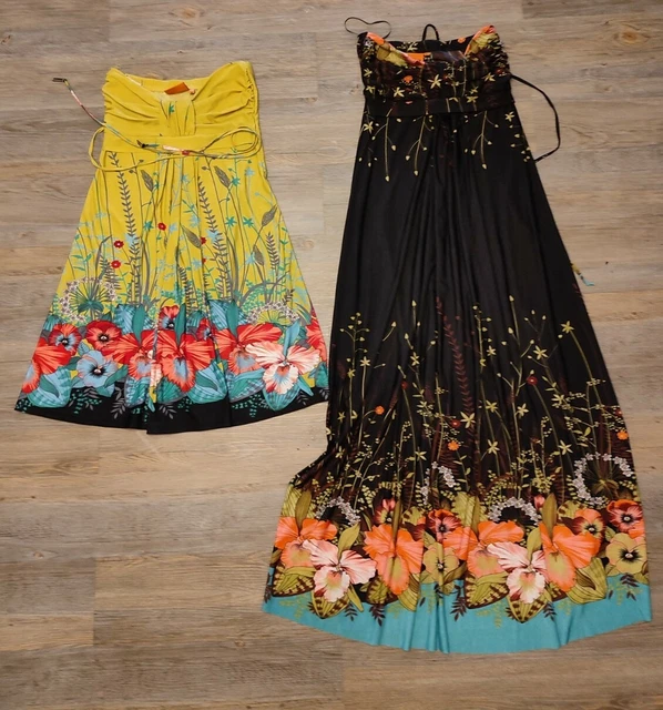 Womens sUMMER DRESSES bundle , Small FITS 8, 10, Apricot holiday, strapless 👗