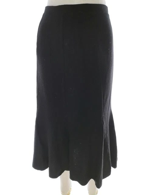 Eileen Fisher Gr. M Schwarz Damen Rock Maxirock Wolle 100%