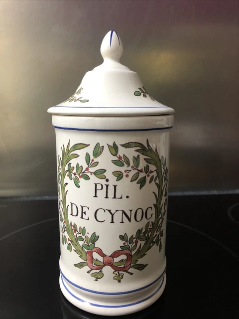 Ancien Vase En Faïence Giustiniano – Pot à Pharmacie XVIIIe Siècle