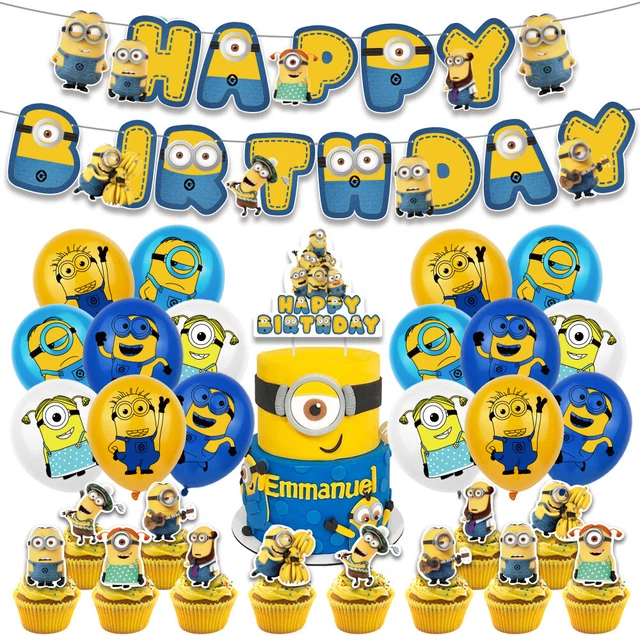 Despicable Me Minion Happy Birthday Geburtstagsdeko Luftballons Kuchendeckel Set