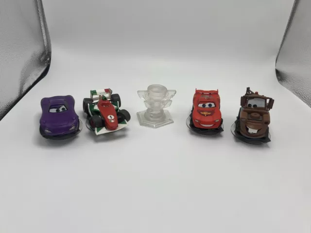 Lote de 5 piezas de Disney Infinity Cars Francisco Lightning McQueen Tow Mater Holly