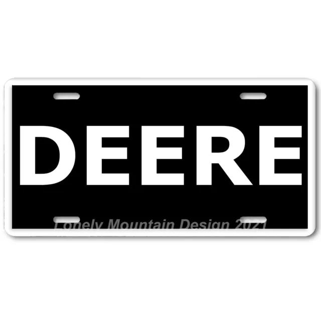 Old Style John Deere Inspired Art Black FLAT Aluminum Novelty License Tag Plate