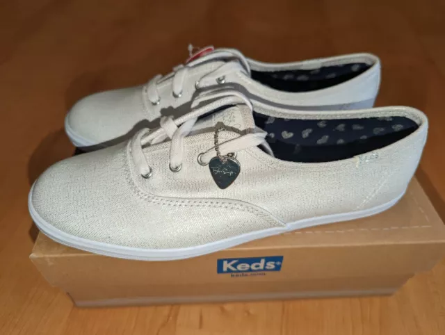 NEW Keds x Taylor Swift TS Metallic White Canvas RARE Midnights Eras Size 8.5