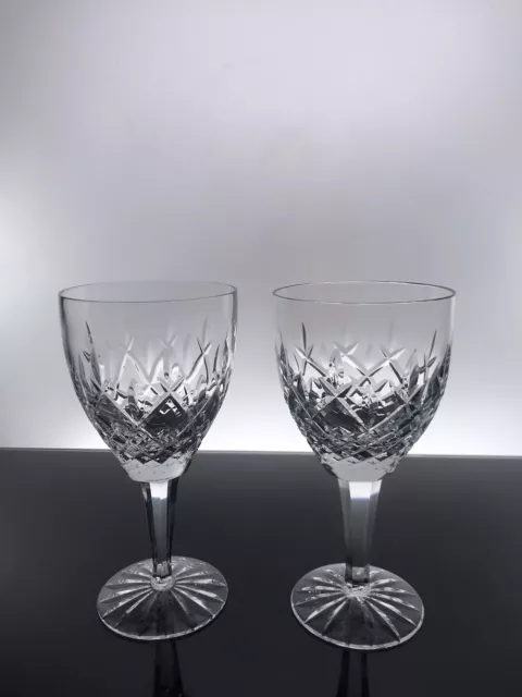 Pair of Astral "Celeste" Crystal Water Goblets/Glasses 7in 2