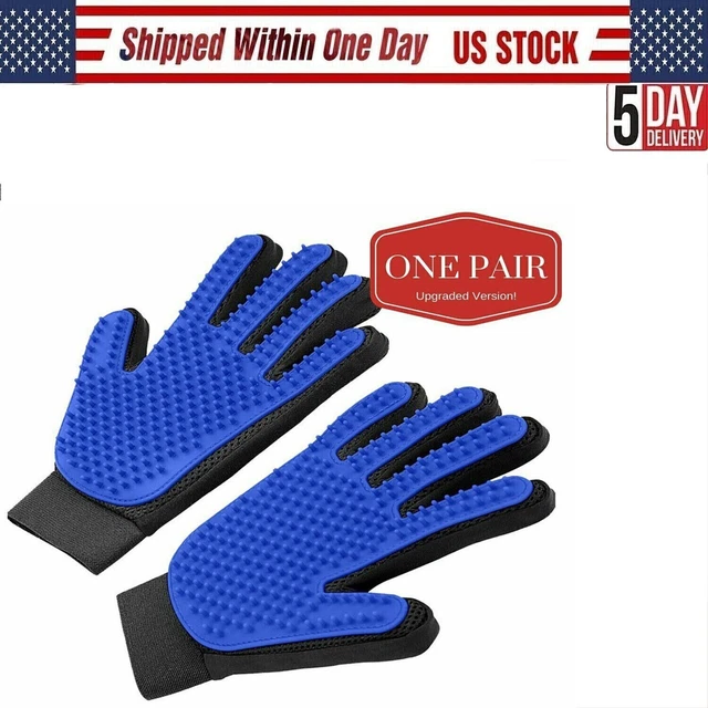 1 Pair Pet Hair Brush Dog Cat Comb GLOVE Grooming Remover Mitt Fur Massage US