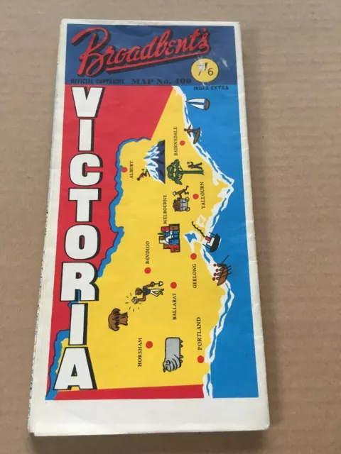 c1956 Broadbent's Map No 400 Victoria And Southern N.S.W. 890mm x 1070mm