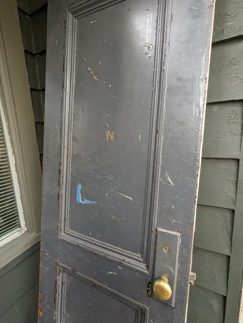 Vintage Industrial Zinc Clad HEAVY Door 28" wide x 83" tall Salvage Reclaimed