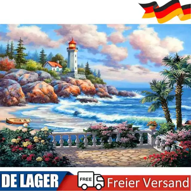 5D DIY Diamond Painting Kits Beach Full Round Drill Wall Decor Art (X446)