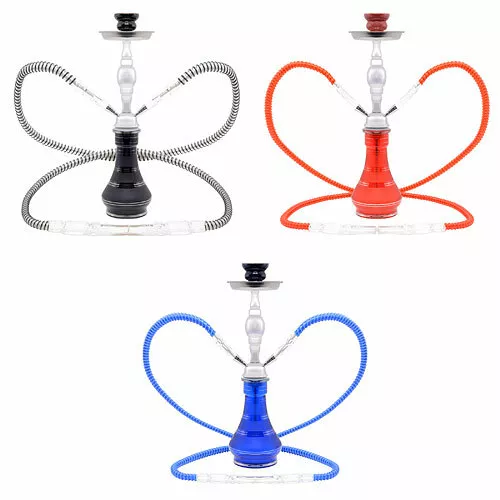 Wasserpfeife Design Linien Shisha Hookah 45cm mit 2 Schläuche inkl Zubehör,Kohle