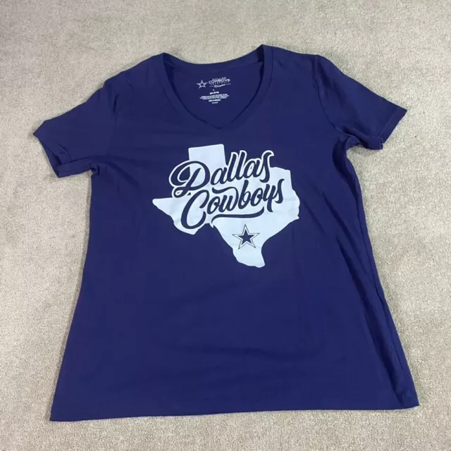 Dallas Cowboys T Shirt Womens Large L Blue White NFL Football Short Sleeve