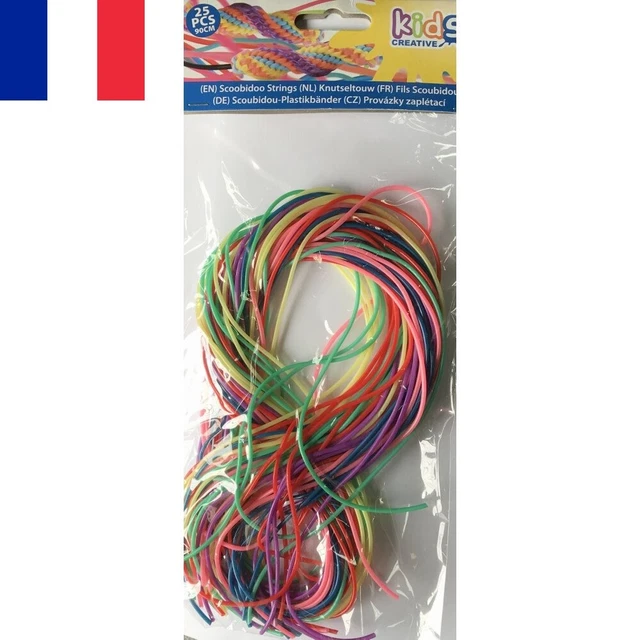 Lot de 25 pcs Fils Scoubidou Scoobidoo Multicolores 90 cm pour Bijoux Bracelets