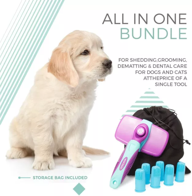 Pet Hair Remover Dog Cat Comb Grooming Massage Deshedding Self Cleaning Brush