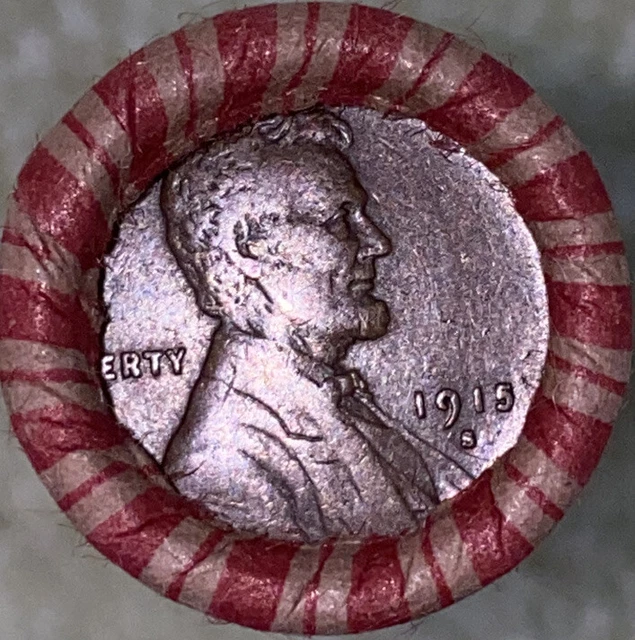 1 US Lincoln Wheat Cent 1C Penny Roll 1915-S/1909 VDB (50 Coins) 40%+ Pre-1940
