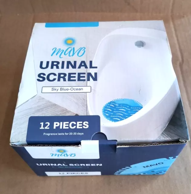 MAVO Urinal Screen with Deodorizer 12 pack Anti Splash Blue