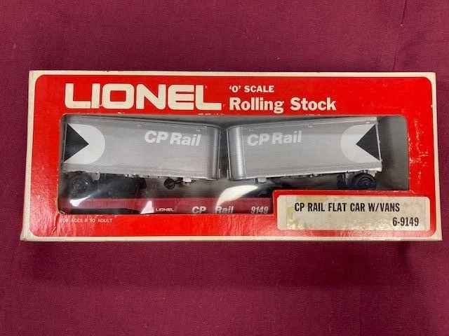Lionel O Gauge #6-9149 CP Rail Flat Car w/ Vans
