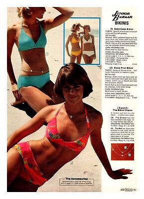 1970S JR Teens Fashion Catalog Swim Wear Print Ad Sears Vintage $21.25 ...
